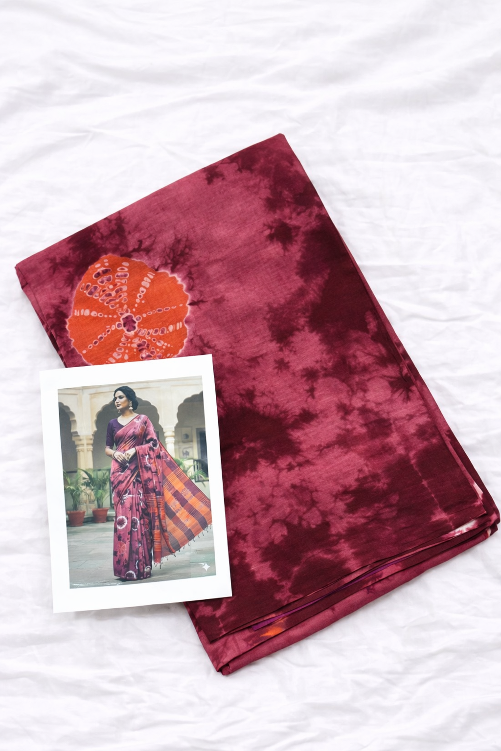 B-Mulmul cotton saree with blouse