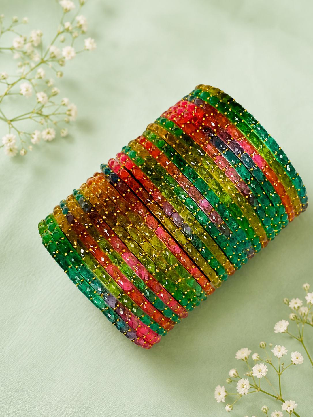 Glass work Bangle set