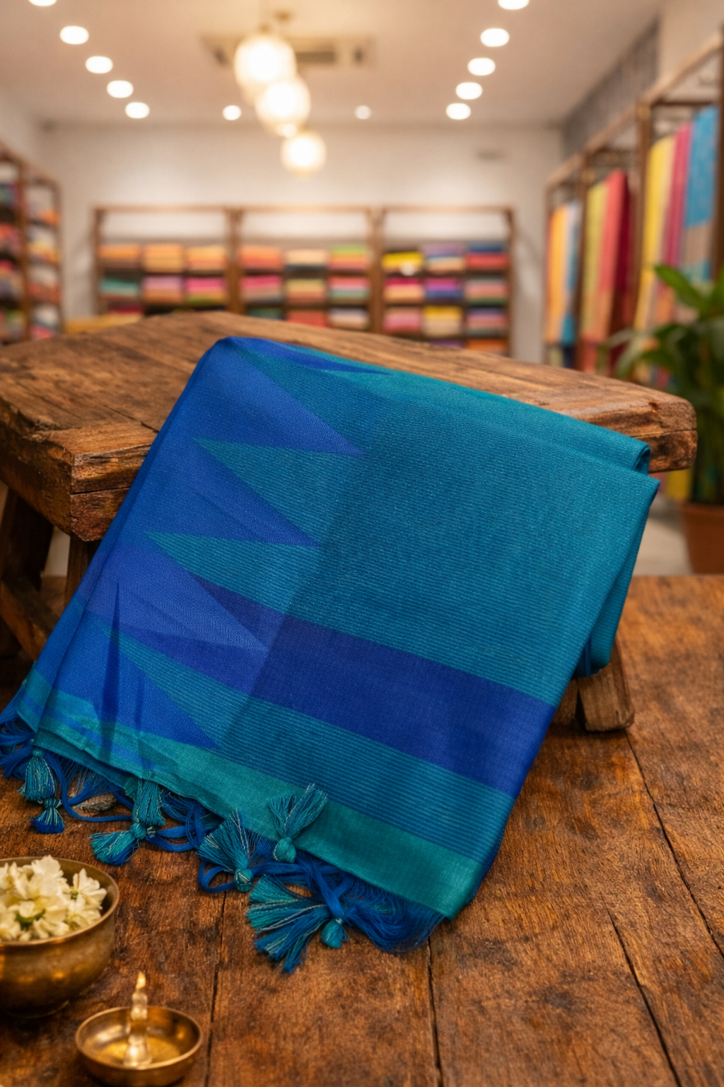 B-Tussal Saree with Temple Border