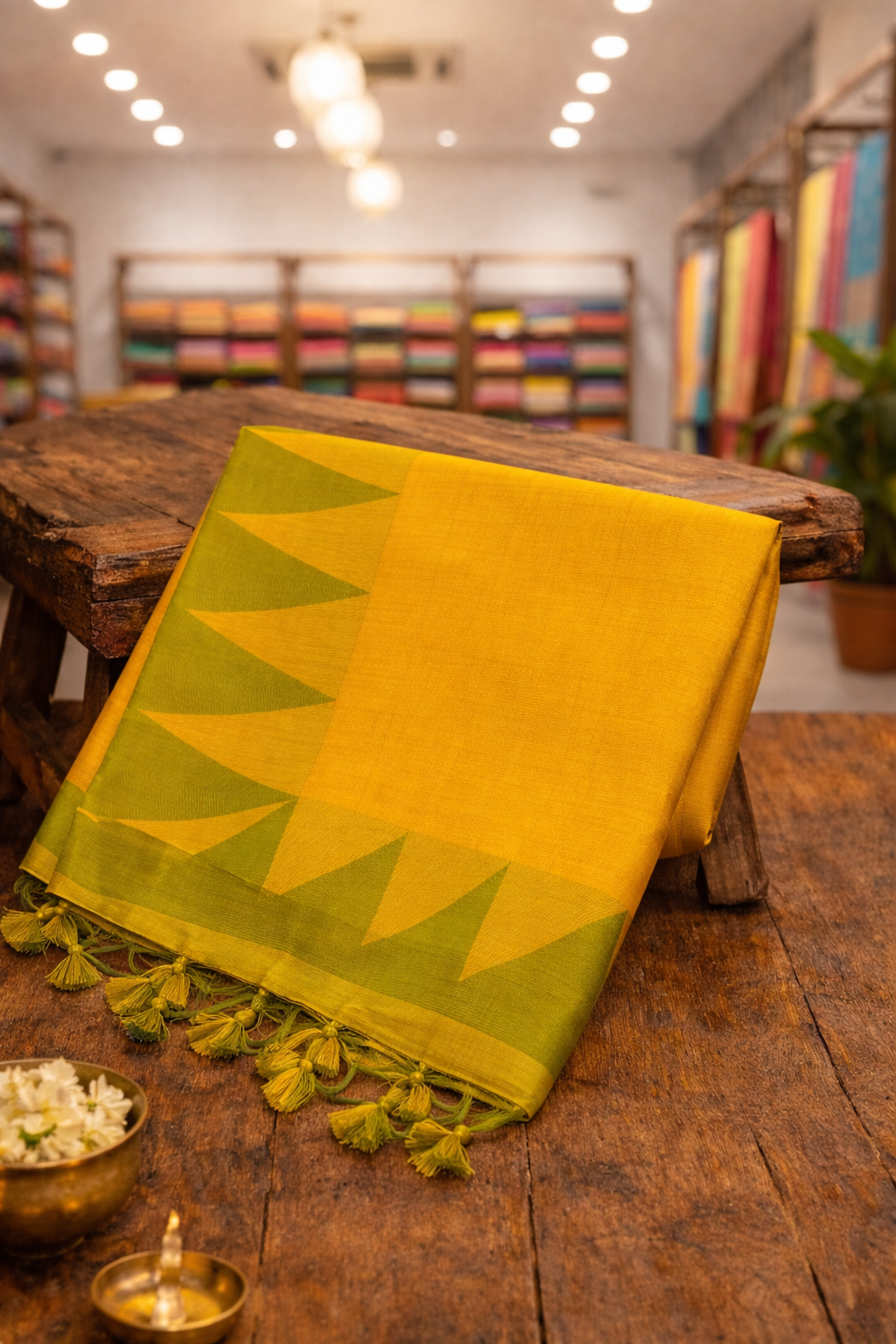 Handloom Saree with Temple Border